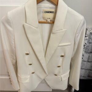 L'AGENCE Ivory Blazer with Gold Accents